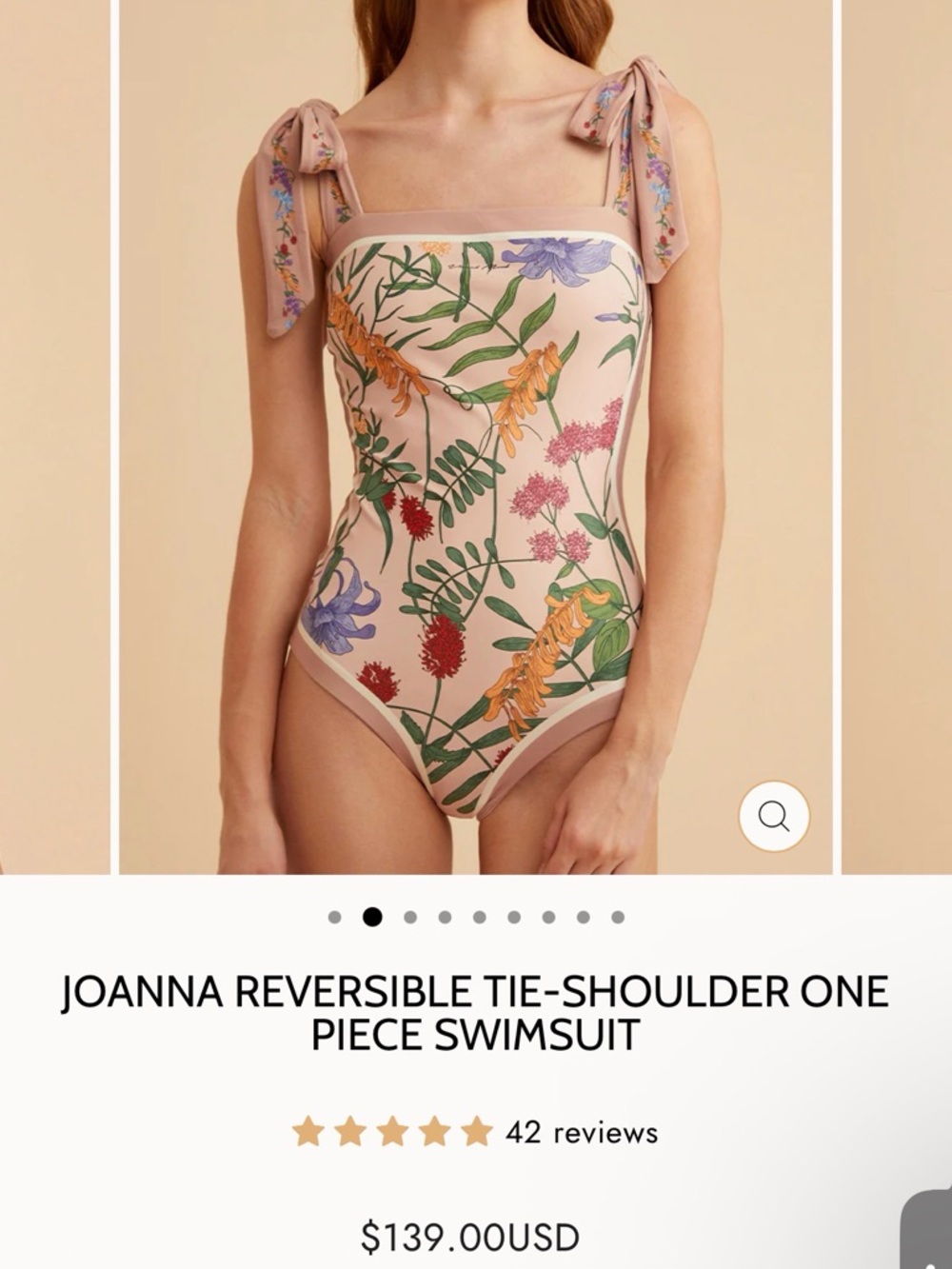 Two - Reversible Tie-Shoulder One-Piece Swimsuit in Light Blue & Pink - Picture 3 of 12